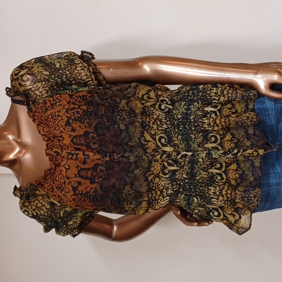 Bandolino 2 pcs Overlay Chiffon Blouse - Picture 1 of 4